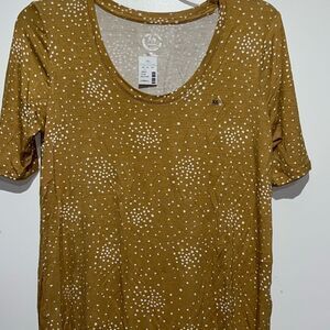 Maurices 24/7 Women's Yellow Gold Stretch Jersey Knit Flawless Tunic Tee XS NWT